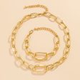 18K Gold-Plated Chunky Cable Chain & Bracelet For Sale