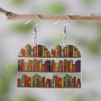 Red & Yellow Bookcase Drop Earrings For Cheap