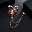 Cubic Zirconia & 18K Gold-Plated Candy Cane Chain Brooch Online Sale