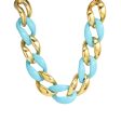 Sky Blue Resin & 18K Gold-Plated Chunky Curb Chain Necklace Online Sale