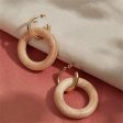 Wood & 18K Gold-Plated Circle Drop Earrings Discount