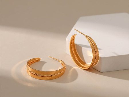 18K Gold-Plated Bead Line Huggie Earring Sale