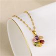 Red Multicolor Crystal & 18K Gold-Plated Floral Pendant Necklace Cheap