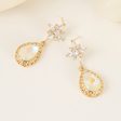 White Crystal & Cubic Zirconia 18K Gold-Plated Star Drop Earrings Online now