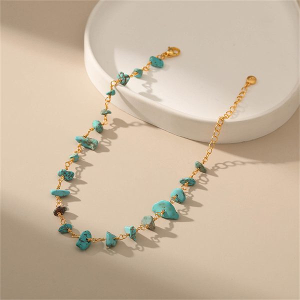 Turquoise & 18K Gold-Plated Anklet Online Sale