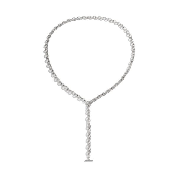 Silver-Plated Cable Toggle Waist Chain Fashion