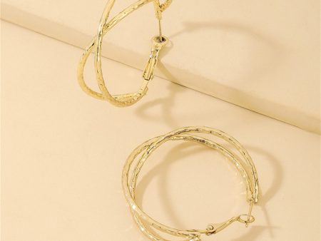 18K Gold-Plated Crisscross Hoop Earrings Supply