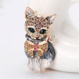 Cubic Zirconia & 18K Gold-Plated Kitty Brooch Hot on Sale