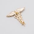 18K Gold-Plated Angel Wing & Snake Brooch Fashion