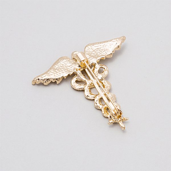 18K Gold-Plated Angel Wing & Snake Brooch Fashion