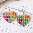 Red & Blue Pencil Heart Drop Earrings Online