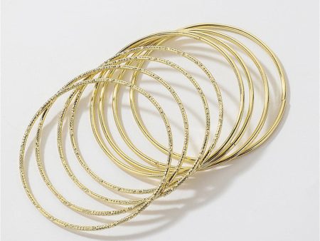 18K Gold-Plated Bangle - Set Of Eight For Discount