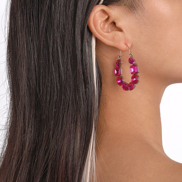 Rose Crystal & 18K Gold-Plated Geo Cluster Drop Earrings Online now