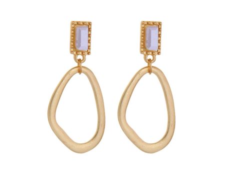 Resin & 18K Gold-Plated Open Abstract Shape Drop Earrings Supply