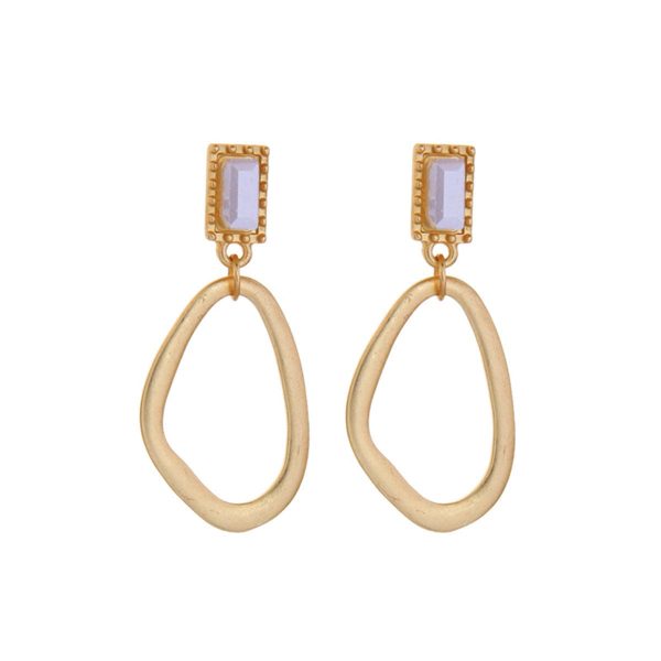 Resin & 18K Gold-Plated Open Abstract Shape Drop Earrings Supply