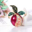 Clear Cubic Zirconia & Pearl Enamel 18K Gold-Plated Pomegranate Brooch Hot on Sale