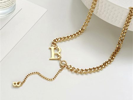 18K Gold-Plated  B  Drop Necklace Sale