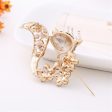 Cubic Zirconia & 18K Rose Gold-Plated Fox Brooch Fashion