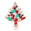 Colored Cubic Zirconia & Crystal Christmas Tree Brooch Online Sale