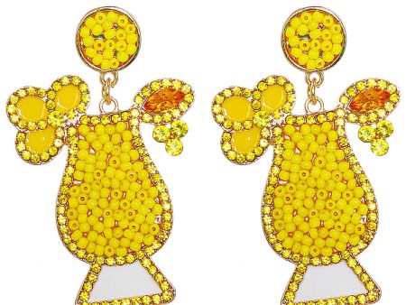 Yellow Crystal & Cubic Zirconia Wine Glass Drop Earrings Hot on Sale