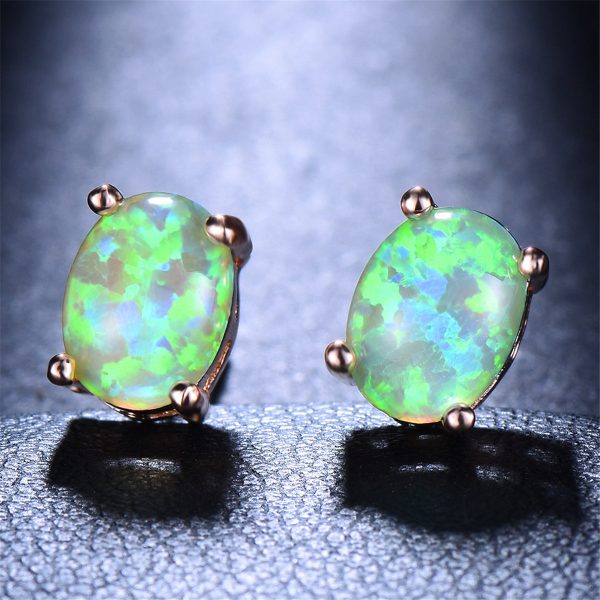 White Egg Opal & 18K Rose Gold-Plated Stud Earrings Sale