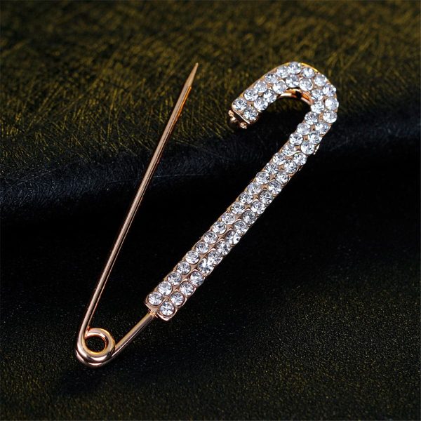 Cubic Zirconia & 18K Gold-Plated Pin Brooch Sale