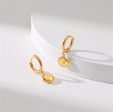 Yellow Crystal & 18K Gold-Plated Round Huggie Earrings For Sale