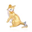 Cubic Zirconia & 18K Gold-Plated Cat & Mouse Brooch Online