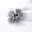 Blue Cubic Zirconia & Silver-Plated Flower Brooch Online Sale