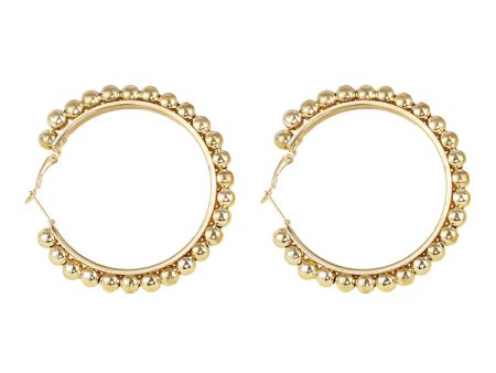 18K Gold-Plated Bead Hoop Earrings Online Sale