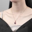 Purple Crystal & Cubic Zirconia Heart Pendant Necklace Online