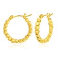 18K Gold-Plated Beaded Hoop Earrings Discount