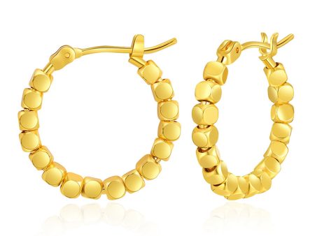 18K Gold-Plated Beaded Hoop Earrings Discount