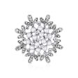 Clear Cubic Zirconia & Pearl Silver-Plated Flower Brooch Online