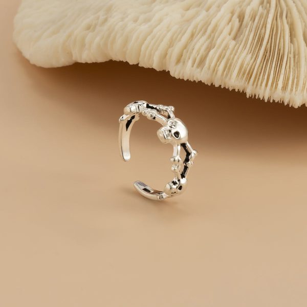 Silver-Plated Skull Spider Open Toe Ring Online