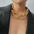 18K Gold-Plated Chunky Double Wavy Cable Chain Necklace Hot on Sale