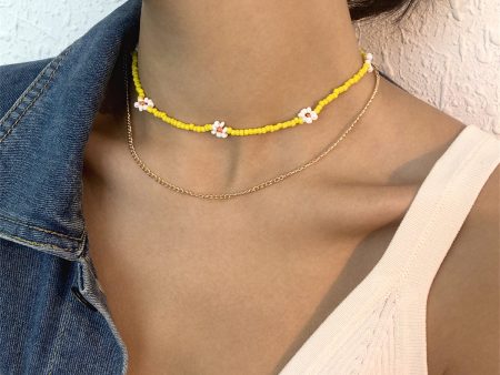 Yellow Howlite & 18K Gold-Plated Mum Station Necklace Set Supply