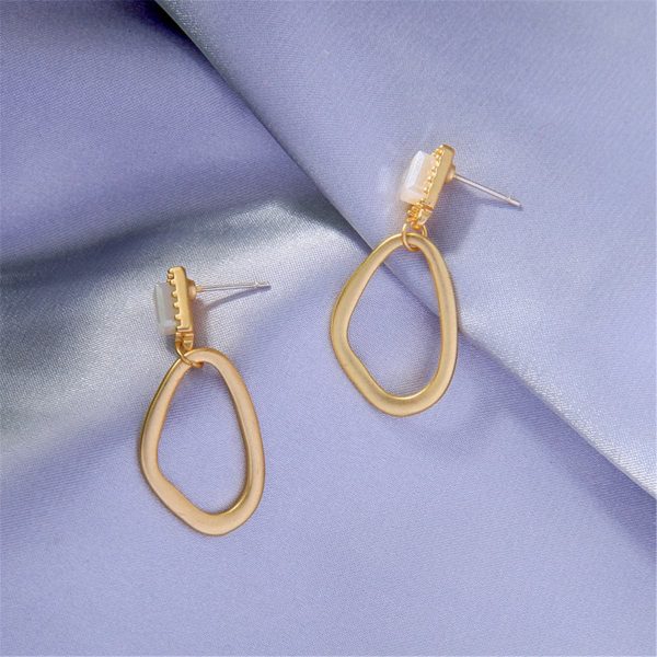 Resin & 18K Gold-Plated Open Abstract Shape Drop Earrings Supply