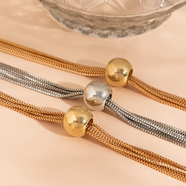 Two-Tone Ball Layered Collar Necklace Hot on Sale