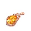 Yellow Crystal & Cubic Zirconia 18K Rose Gold-Plated Teardrop Pendant Necklace Cheap