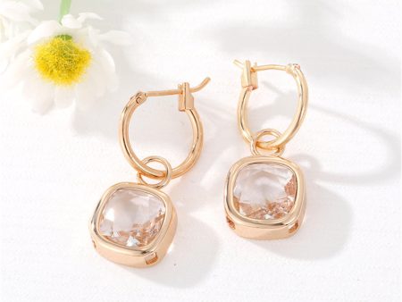 Yellow Crystal & 18K Gold-Plated Cube Huggie Earrings For Discount