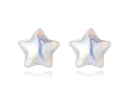 Pearl & Silver-Plated Star Stud Earrings Online Hot Sale