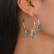 Silver-Plated Butterfly Hoop Earrings Cheap