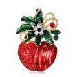 Cubic Zirconia & 18K Gold-Plated Botany Apple Brooch Online