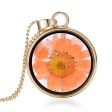 Yellow Pressed Mum & 18K Gold-Plated Round Pendant Necklace Online Hot Sale