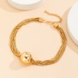 18K Gold-Plated Ball Mutli-Chain Collar Necklace Necklace Fashion