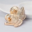 Cubic Zirconia & 18K Gold-Plated Mittens Brooch Discount