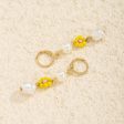 Yellow Howlite & Pearl 18K Gold-Plated Drop Earrings Hot on Sale