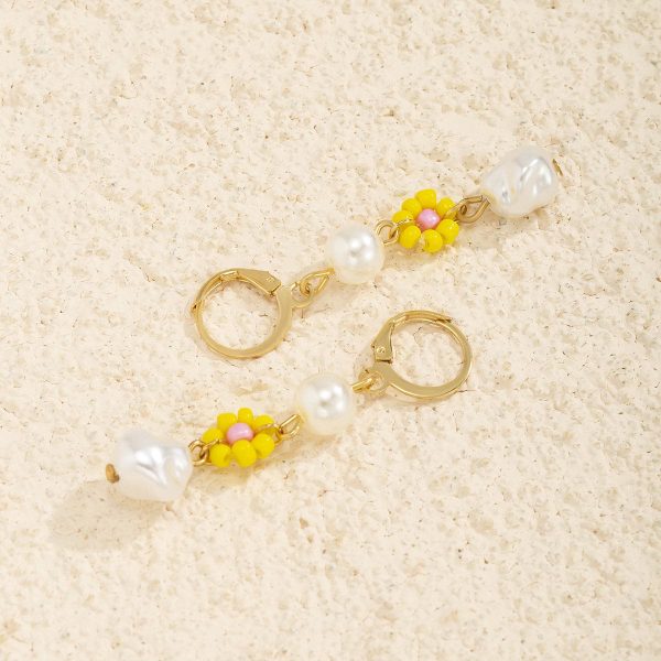 Yellow Howlite & Pearl 18K Gold-Plated Drop Earrings Hot on Sale