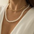 Pearl & 18K Gold-Plated Choker Necklace Set Online now